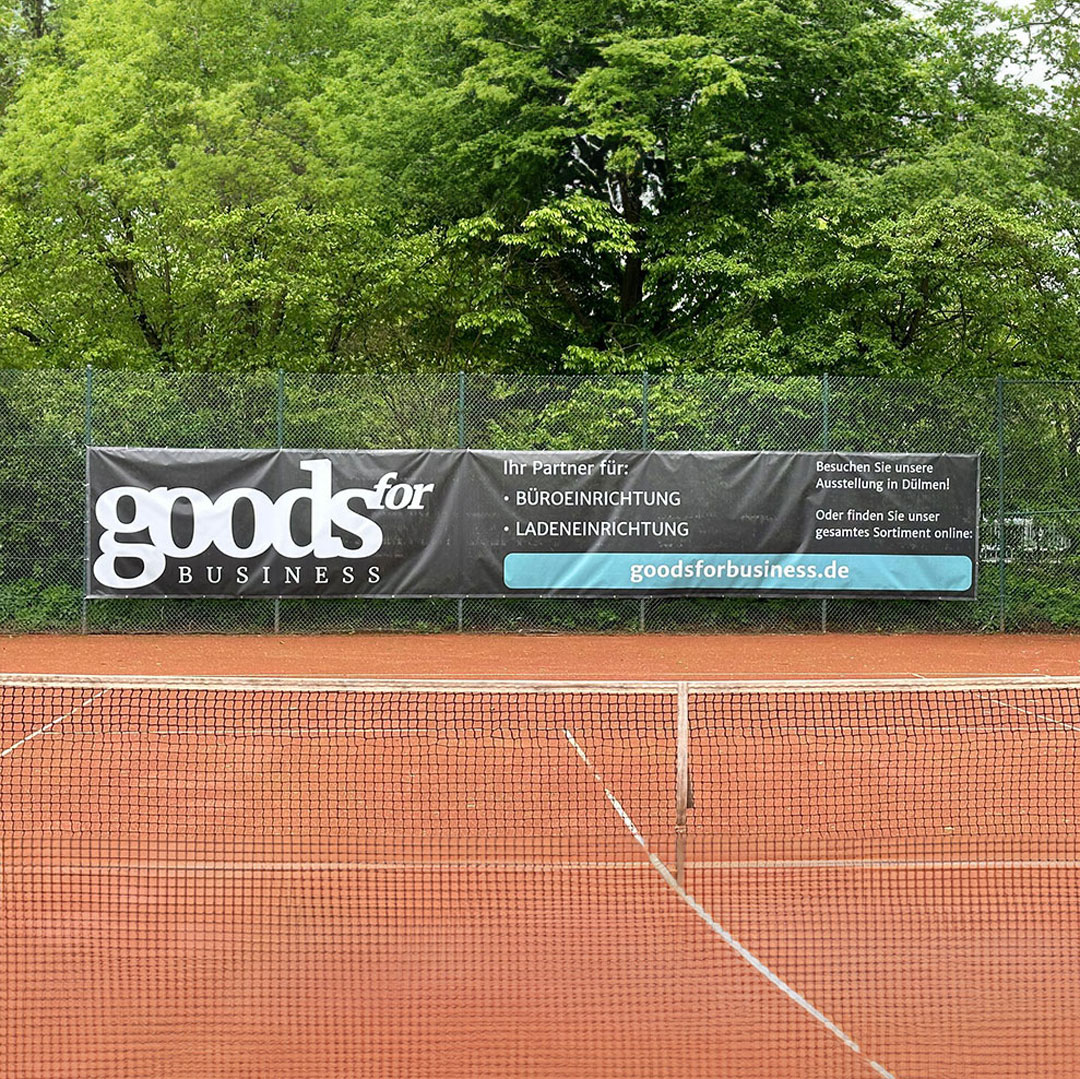 neues Sponsor-Banner der Tennisfreunde Wulfen von der goodsforbusiness GmbH